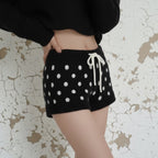 Damen Sportliche Kurze Hose mit gepunktetem Design und verstellbarem Bund R&B