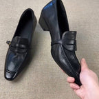 Damen elegante Loafers mit modischer Schnallenverzierung