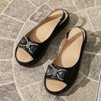 Damen Sling-Sandalen mit dekorativem Schleifen-Detail und ergonomischem Fußbett
