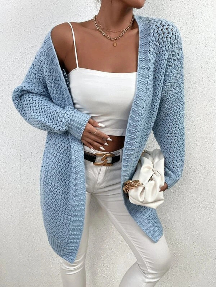 Damen Strickjacke mit offenem Schnitt und luxuriösem Texturmuster R&B