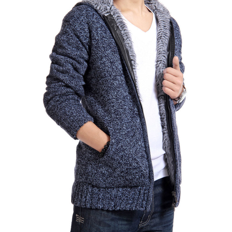 Herren kuschelige Strickjacke mit hochwertigem Innenfutter R&B