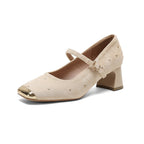 Damen Pumps mit elegantem Riemchen und funkelnden Strassapplikationen