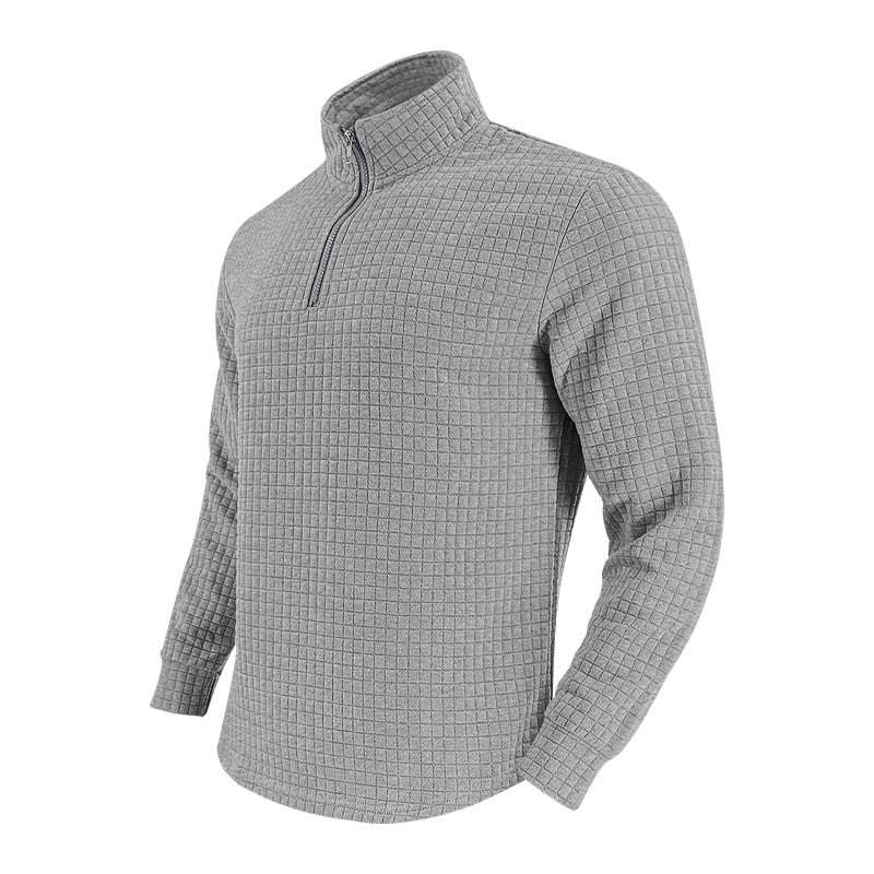 Herren Thermo-Fleecepullover mit Reißverschluss und strukturiertem Design R&B