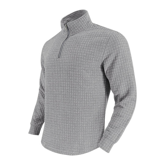 Herren Thermo-Fleecepullover mit Reißverschluss und strukturiertem Design R&B