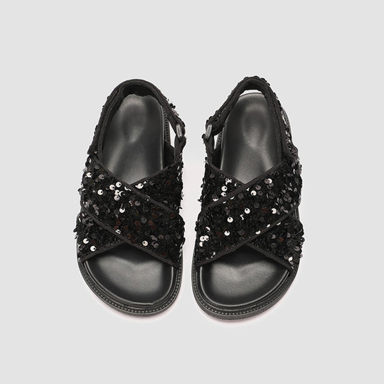 Damen Glitzernde Sandalen mit hochwertigem Riemendesign R&B