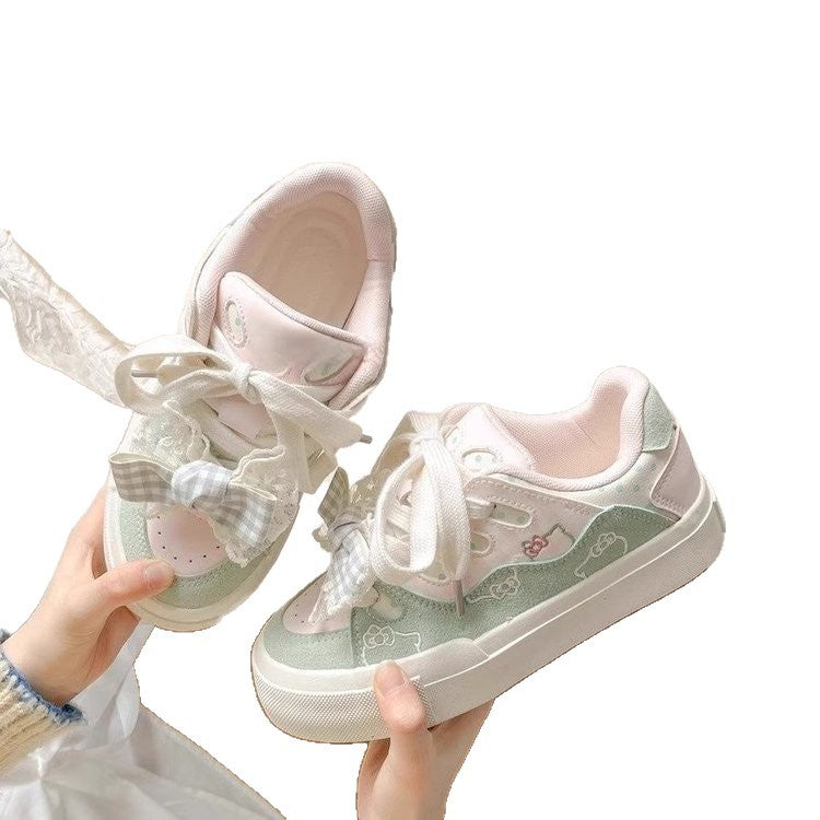 Damen Sneakers mit verspieltem Design und dekorativen Schleifen