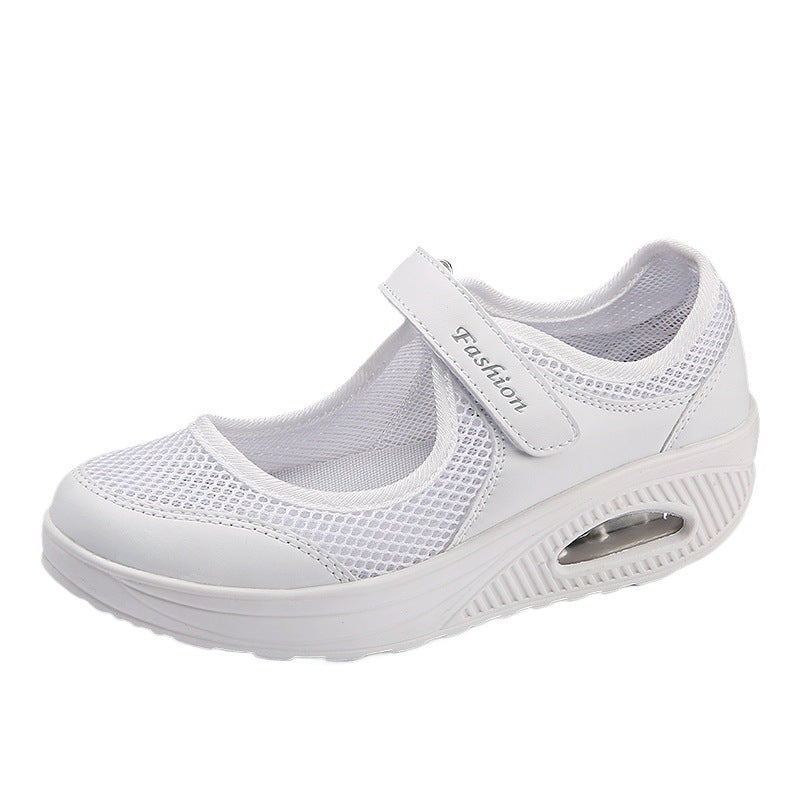 Damen Bequeme und lässige Mesh-Sneaker mit verstellbarem Klettverschluss R&B