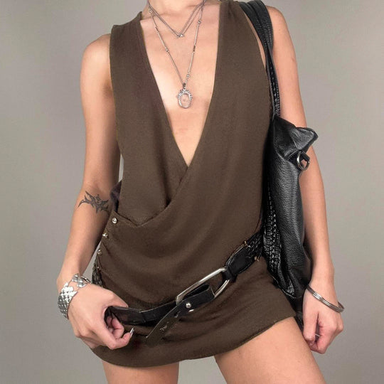 Damen Eleganter und figurbetonter Jumpsuit mit tiefem Ausschnitt R&B