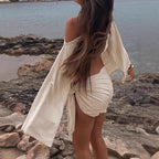 Damen Wickeloberteil mit asymmetrischem Schnitt und eleganten Ärmeln R&B