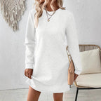Damen lässiges Sweatkleid mit strukturiertem Design R&B