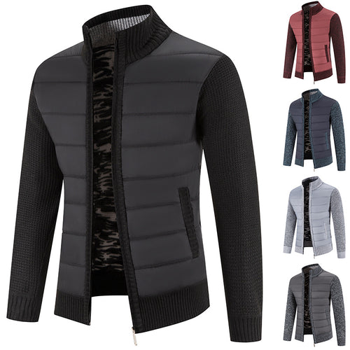 Herren gesteppte Jacke mit modischem Strickarm R&B