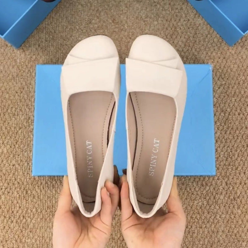 Damen Ballerinas mit eleganter Schleifenverzierung und komfortablem Absatz R&B