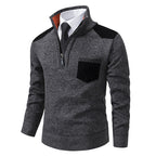 Herren lässiger Pullover mit halbem Reißverschluss und modernem Kragen R&B