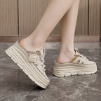 Damen Plateauschlüpfschuhe mit modischem Glitzer-Design R&B