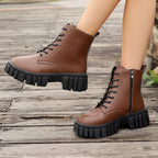 Damen Chunky Boots mit robustem Profil und praktischem Reißverschluss R&B