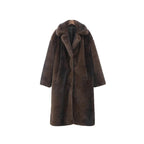 Damen Eleganter Kunstpelzmantel mit weichem Innenfutter R&B