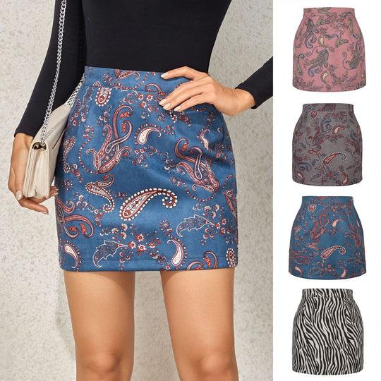 Damen Minirock mit Paisleymuster und hohem Schnitt R&B