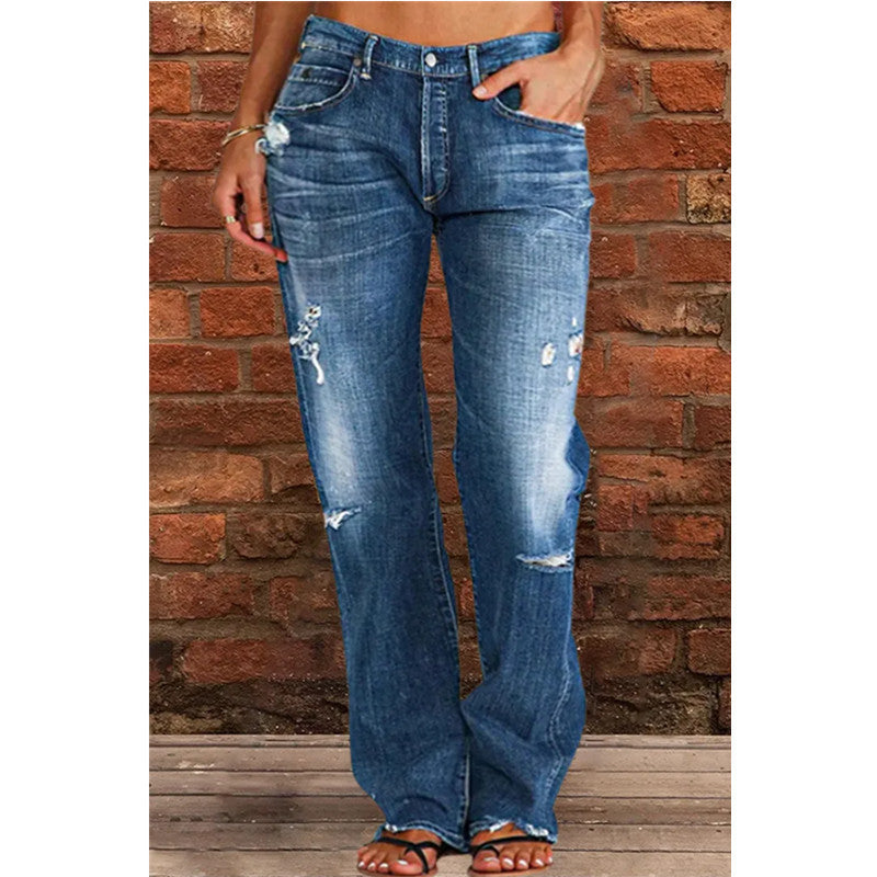 Damen lockere Jeans im Used-Look R&B