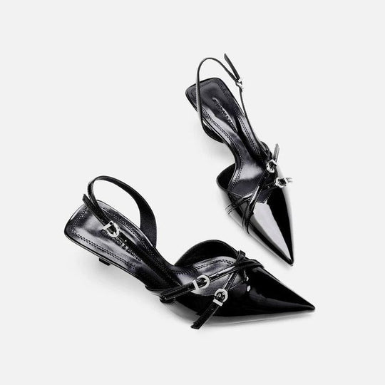 Damen elegante Slingback-Pumps mit modischen Schnallen R&B