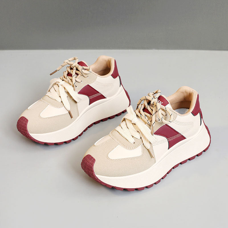 Damen Sportliche Plateau-Sneaker mit modischem Design und atmungsaktiver Oberflächenstruktur R&B