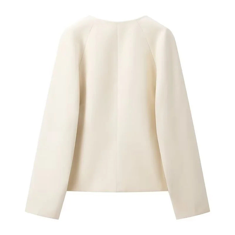 Damen elegante Kurzjacke mit praktischen Schnallenverschlüssen R&B