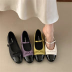 Damen Elegante Ballerinas mit dekorativer Schleifenverzierung und hochwertiger Lederoberfläche R&B