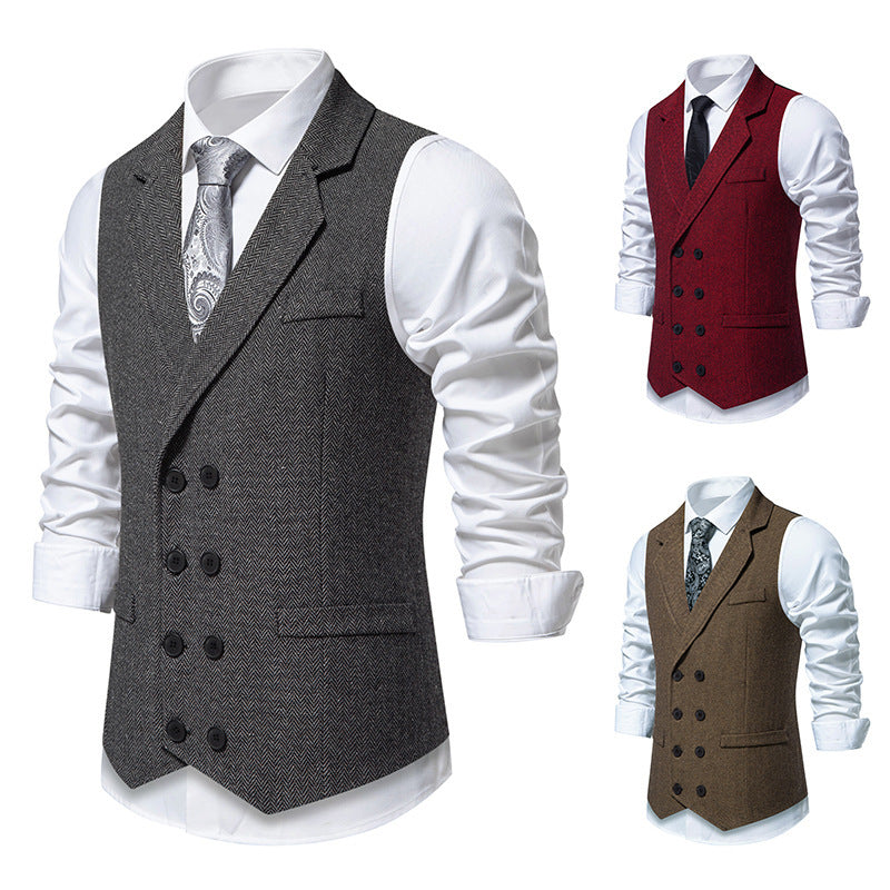 Herren elegante Weste im klassischen Fischgrätmuster R&B 1758204622