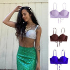 Damen Oberteil-Bikini mit dekorativen Schalen und verstellbaren Trägern R&B