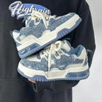 Damen Sportliche Denim Sneaker mit dämpfender Sohle und modischem Design R&B