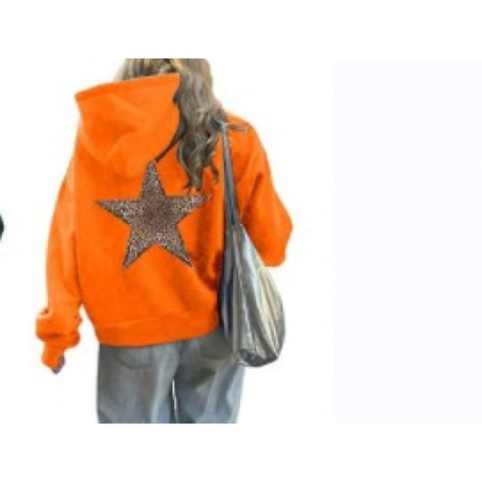 Damen Kapuzenpullover mit glitzerndem Sternmotiv R&B