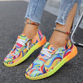 Damen sportliche Sneakers mit buntem Mustermix R&B