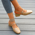 Damen Slingback-Ballerinas mit eleganter Schnallenverzierung und Komfortabsatz R&B
