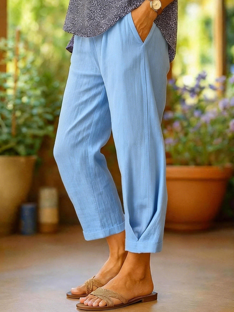 Damen Bequeme Sommerhose mit elastischem Bund R&B