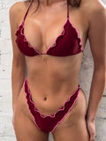 Damen Triangel-Bikini mit voluminösen Rüschendetails R&B