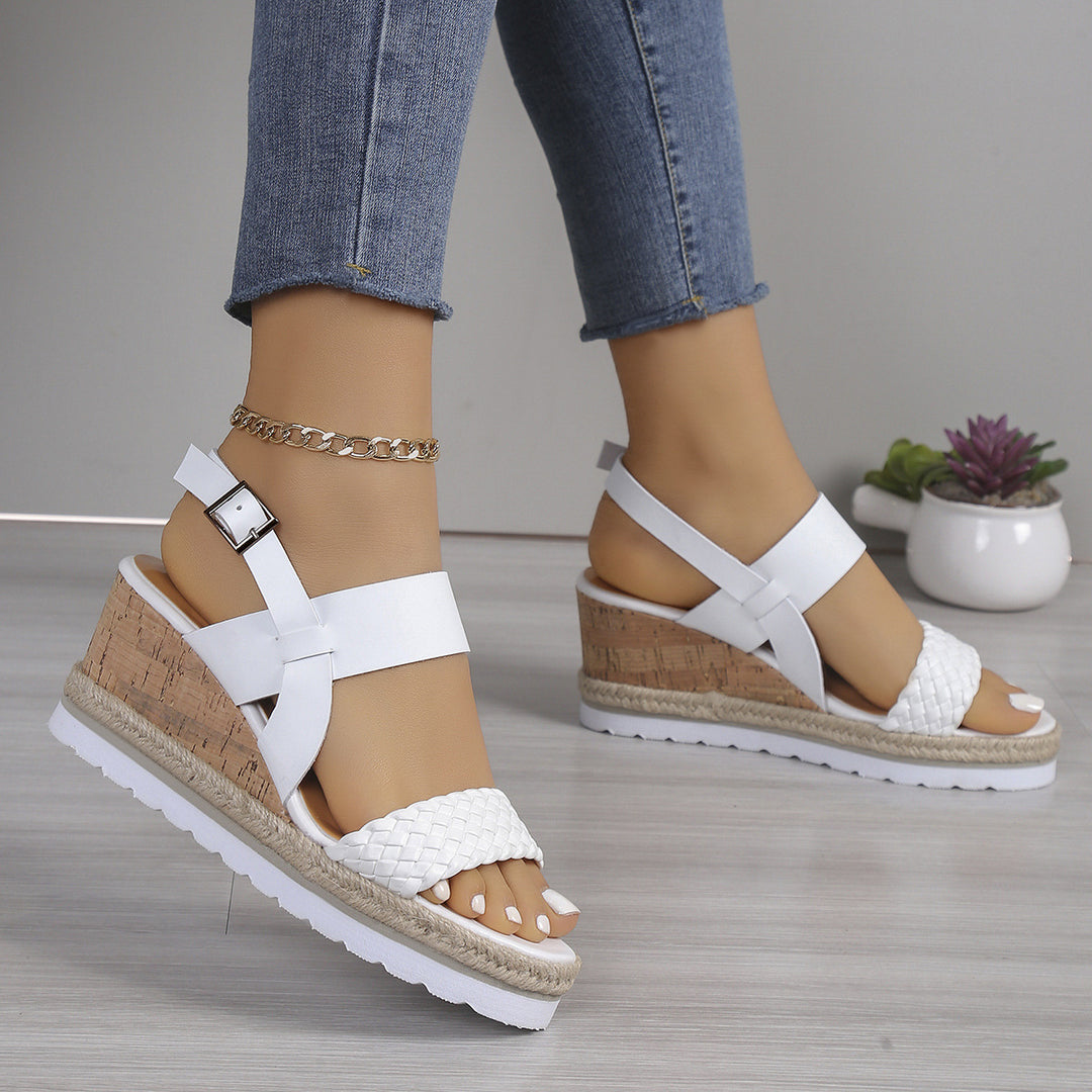 Damen Wedge-Sandaletten mit raffiniertem Flecht-Design und komfortablem Fußbett R&B