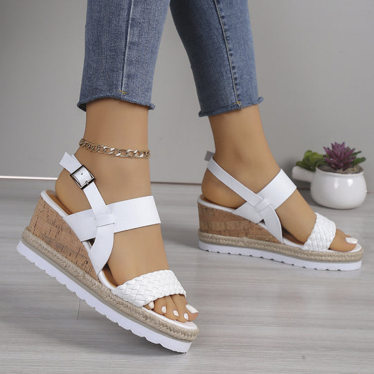 Damen Wedge-Sandaletten mit raffiniertem Flecht-Design und komfortablem Fußbett R&B