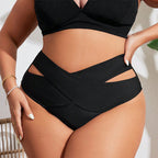 Damen Hochtaillierte Bikinihose mit verführerischen Cut-Outs