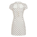Damen Polka-Dots Minikleid mit R&Brnem Kragen und verspieltem Schleifendetail R&B