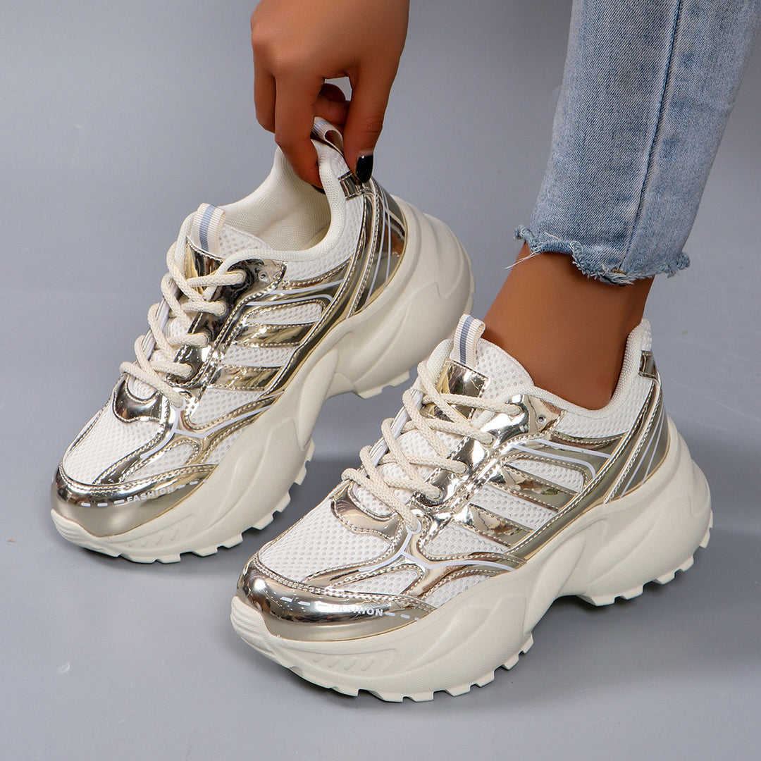Damen Sportliche Chunky Sneakers mit atmungsaktiver Mesh-Oberfläche R&B