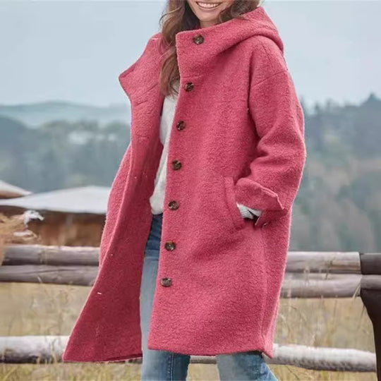 Damen Oversized Wollmantel im casual Look R&B