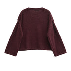 Damen Grobstrickpullover mit lässigem Schnitt und weitem Rundhalsausschnitt R&B