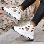 Damen Sportliche Schnür-Sneaker im modernen Cut-Out-Design R&B