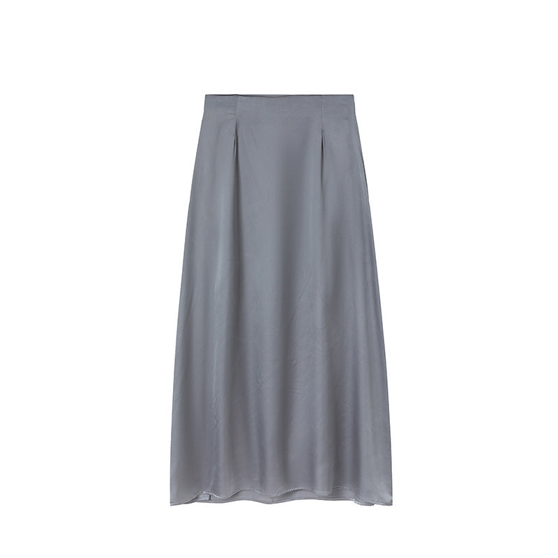Damen Bodenlanger Satin Maxi-Rock R&B