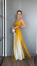 Damen Maxikleid mit schimmerndem Fransen-Design R&B