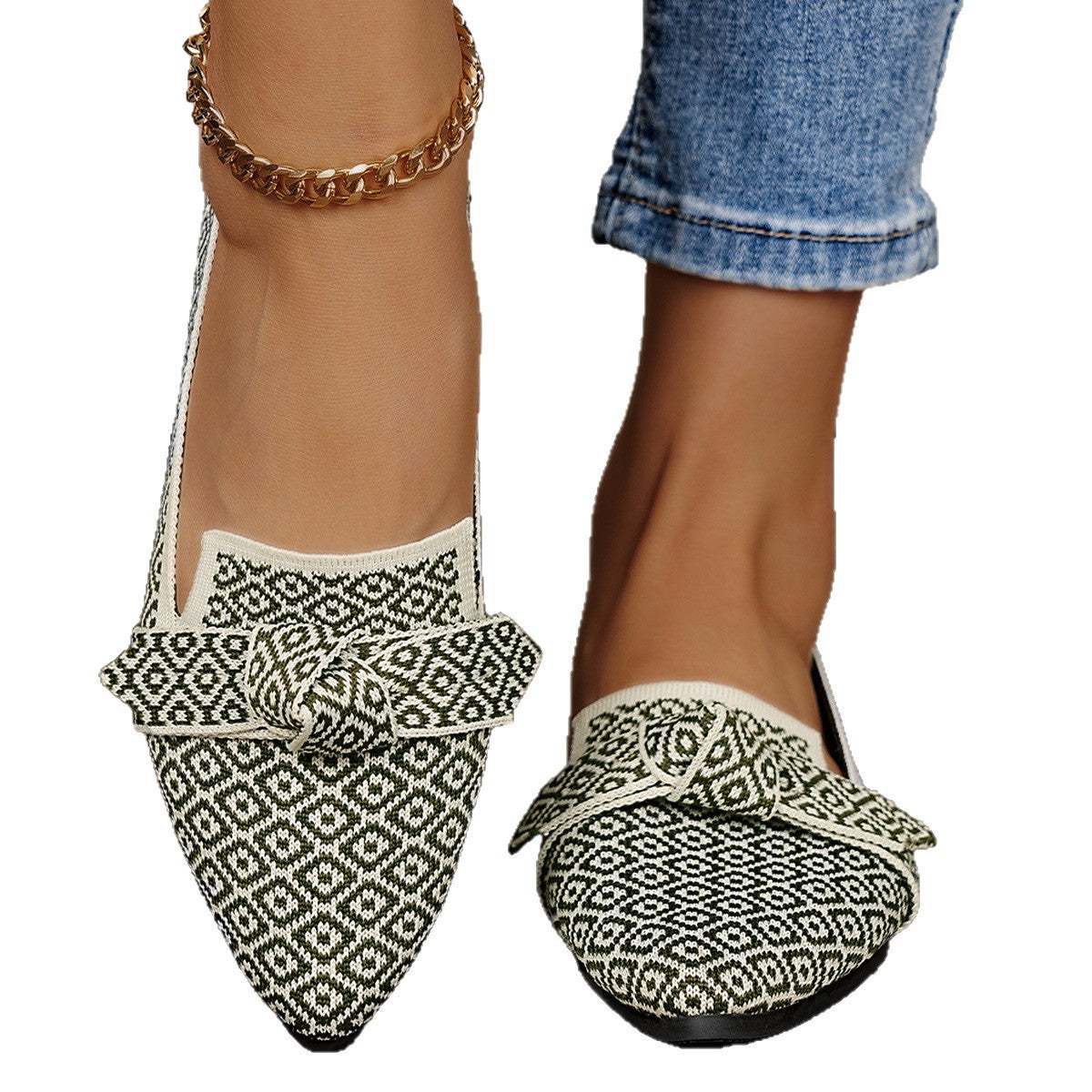 Damen Flache Slipper mit elegantem Muster R&B