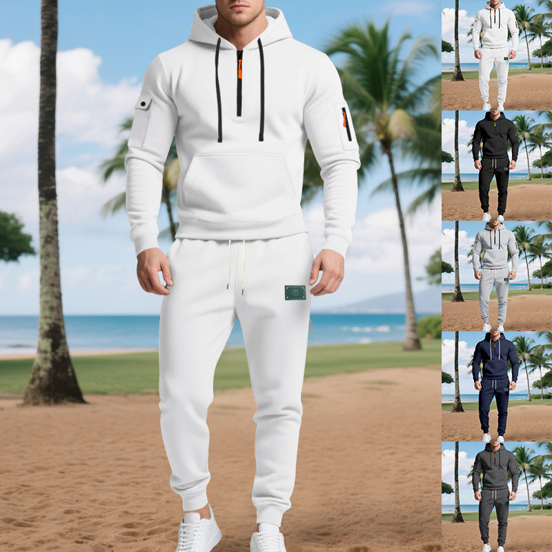 Herren Sportliches Hoodie- und Jogginganzug-Set mit atmungsaktiven Eigenschaften und praktischen Taschen R&B