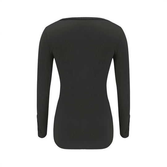 Damen Elegantes Oberteil mit transparentem Spitzenverlauf und funkelnden Applikationen R&B