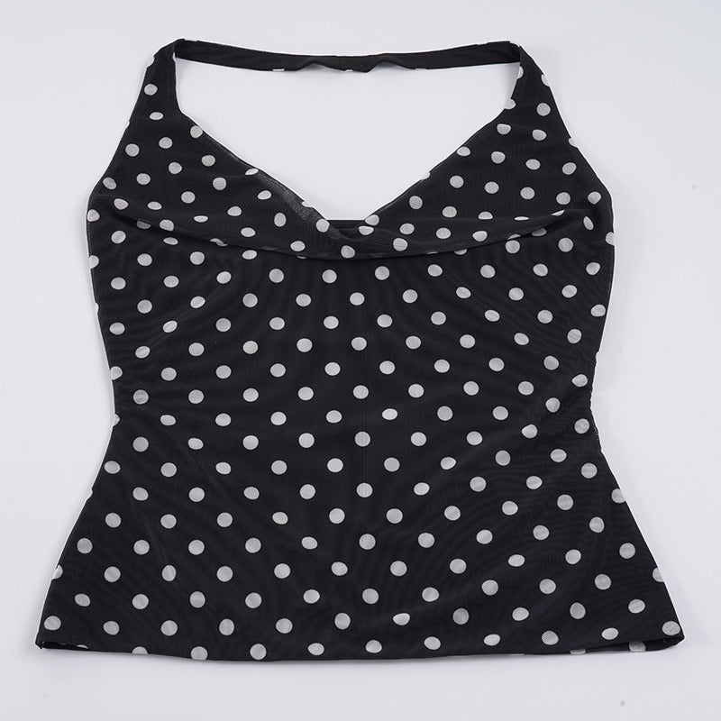 Damen Spaghetti-Trägertop mit verspieltem Punktdesign und elegantem Schnitt R&B
