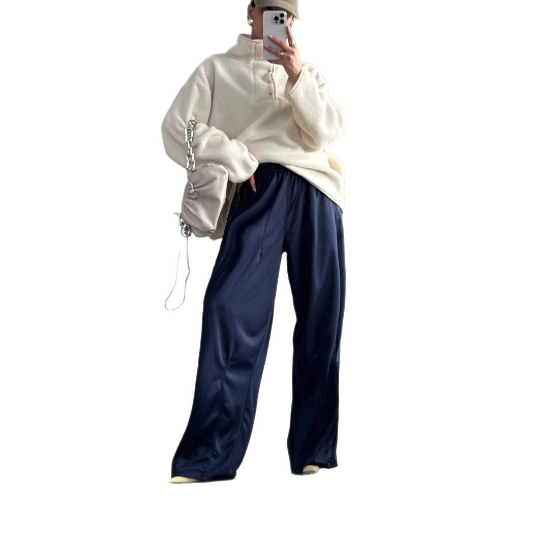 Damen weite Sporthose mit diagonalen Streifen R&B