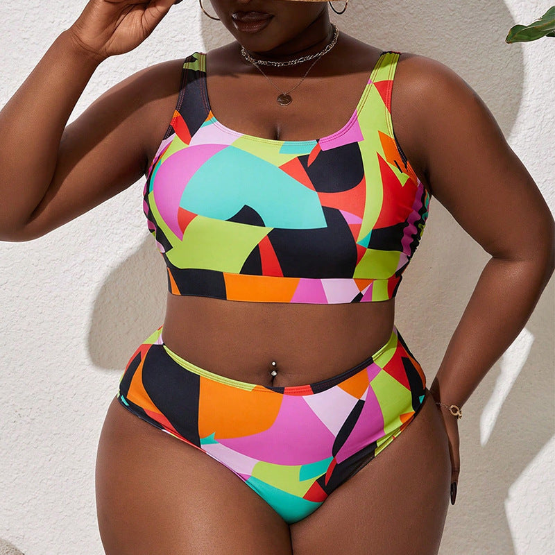Damen Sportliches Bikini-Set mit hochgeschnittenem Höschen R&B